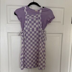 Charming Lavender Checkered Kids Dress